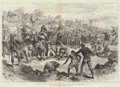 La guerre au Soudan, la marche dans le désert, scène aux puits d